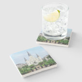 Jackson Square, Jackson Square Untersetzer, New Or Steinuntersetzer (Seitenansicht)