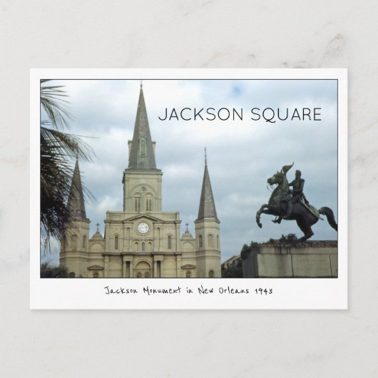 Jackson Square New Orleans 1943 Postkarte (Vorderseite)