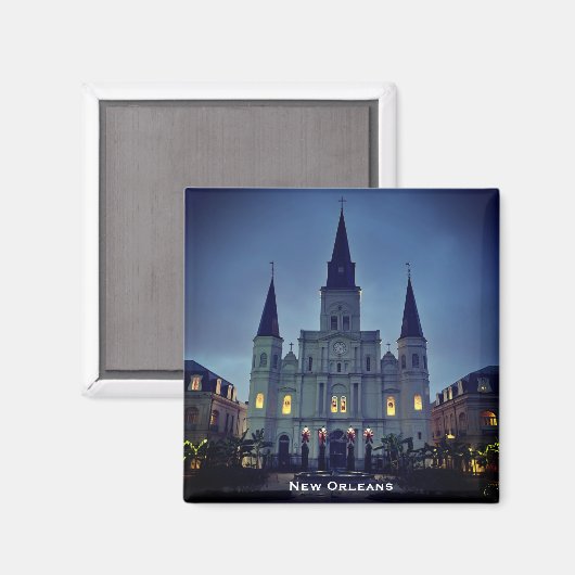 Jackson Square, New Orleans, Kathedrale Magnet (Vorderseite/Rückseite)