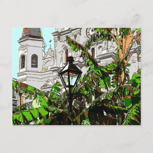 Jackson Square New Orleans Lamp Post Postkarte (Vorderseite)