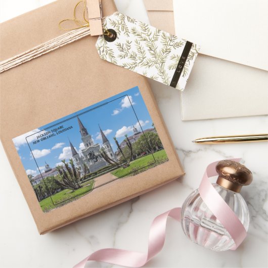 Jackson Square New Orleans Rechteckiger Aufkleber (Schenken)