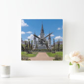 Jackson Square, NOLA Quadratische Wanduhr (Zuhause)