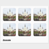 Jackson Square, Saint Louis Kathedrale bei Xmas Quadratischer Aufkleber (Blatt)