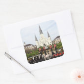 Jackson Square, Saint Louis Kathedrale bei Xmas Quadratischer Aufkleber (Umschlag)