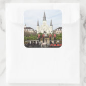 Jackson Square, Saint Louis Kathedrale bei Xmas Quadratischer Aufkleber (Tasche)