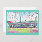 Jackson, TN Greyhound Halfway Bus Station Malerei Postkarte (Vorne/Hinten)