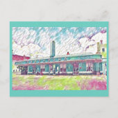 Jackson, TN Greyhound Halfway Bus Station Malerei Postkarte (Vorderseite)