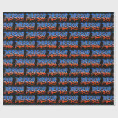 Jackson Vorname Name Graffiti blue orange Geschenkpapier (Flach)