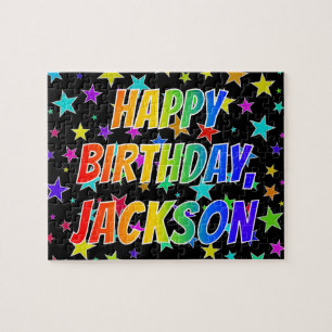 "JACKSON" Vorname, Spaß "GLÜCKLICHER BIRTHTAG" Puzzle
