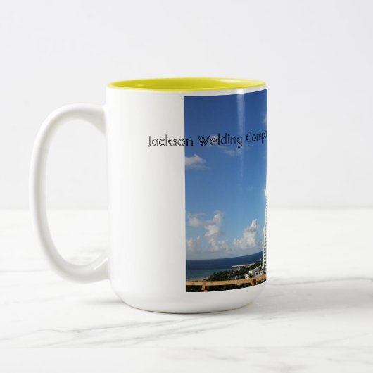 Jackson Welding Company Miami Florida 2014 Kaffee Zweifarbige Tasse (Links)