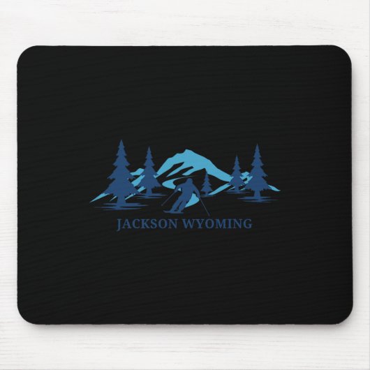 Jackson Wyoming Ski Resort Skifahrer Mousepad (Vorne)