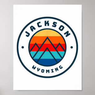 Jackson Wyoming Ski Snowboarding Family Ski Tri Poster