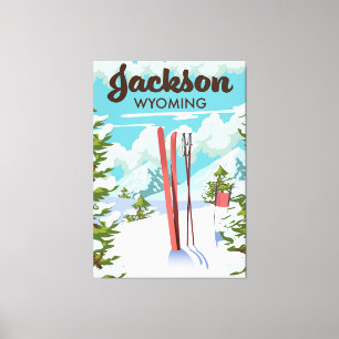 Jackson Wyoming Skiplakat Leinwanddruck