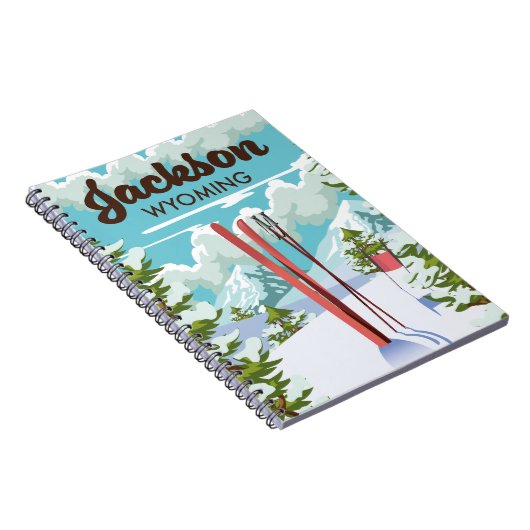 Jackson Wyoming Skiplakat Notizblock (Rechte Seite)