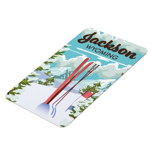 Jackson Wyoming Skiposter Magnet (Linke Seite)