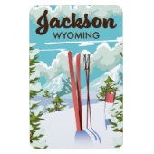 Jackson Wyoming Skiposter Magnet (Vertikal)
