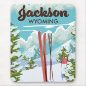 Jackson Wyoming Skiposter Mousepad (Vorne)