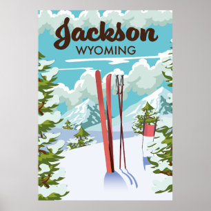 Jackson Wyoming Skiposter Poster