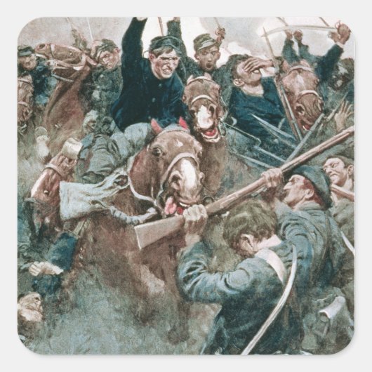 Jacksons Brigade Stehend wie eine Steinmauer Quadratischer Aufkleber (Vorderseite)