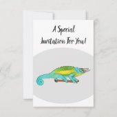 Jacksons Chamäleon-Cartoon-Abbildung Einladung (Rückseite)