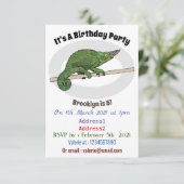 Jacksons Chamäleon-Cartoon-Abbildung Einladung (Stehend Vorderseite)