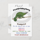 Jacksons Chamäleon-Cartoon-Abbildung Einladung (Vorne/Hinten)