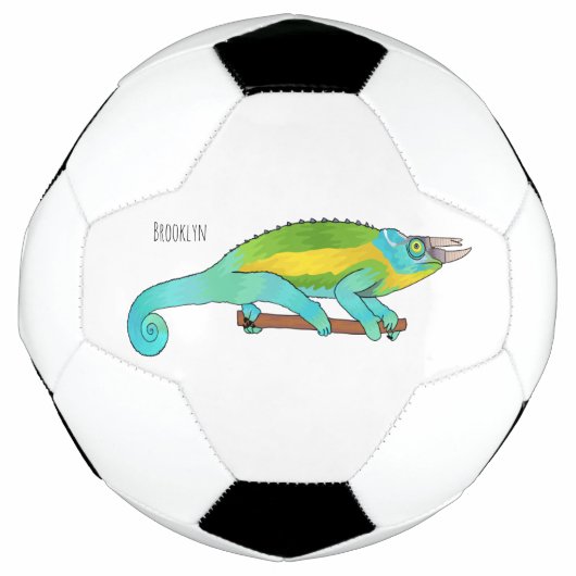 Jacksons Chamäleon-Cartoon-Abbildung Fußball (Vorderseite)