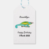 Jacksons Chamäleon-Cartoon-Abbildung Geschenkanhänger (Rückseite)