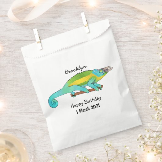 Jacksons Chamäleon-Cartoon-Abbildung Geschenktütchen (Ausgeschnitten)