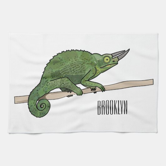 Jacksons Chamäleon-Cartoon-Abbildung Geschirrtuch (Horizontal)