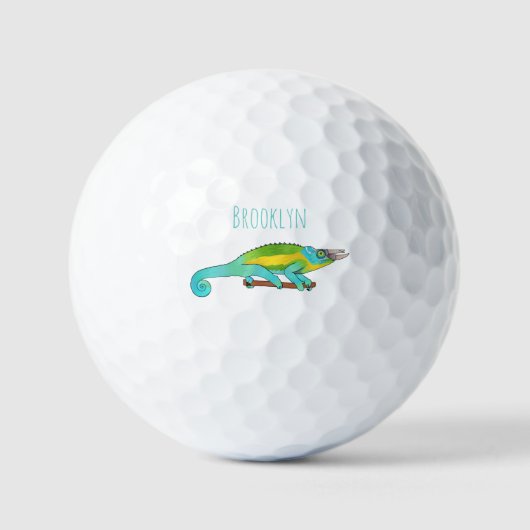 Jacksons Chamäleon-Cartoon-Abbildung Golfball (Vorderseite)