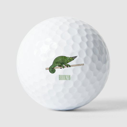 Jacksons Chamäleon-Cartoon-Abbildung Golfball (Vorderseite)