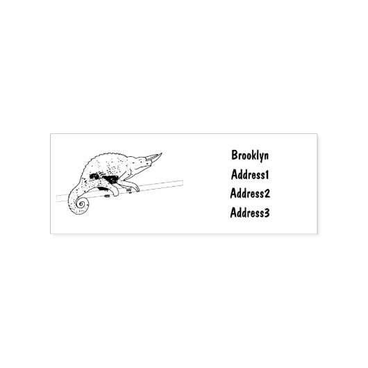 Jacksons Chamäleon-Cartoon-Abbildung Gummistempel (Prägung)