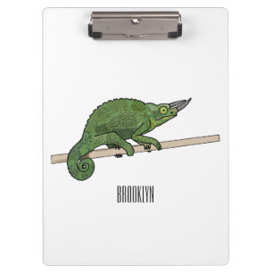 Jacksons Chamäleon-Cartoon-Abbildung Klemmbrett
