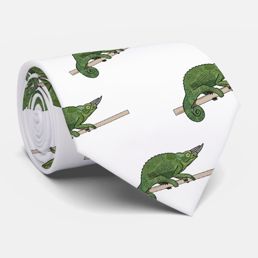 Jacksons Chamäleon-Cartoon-Abbildung Krawatte (Gerollt)