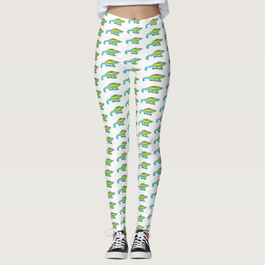 Jacksons Chamäleon-Cartoon-Abbildung Leggings (Vorderseite)