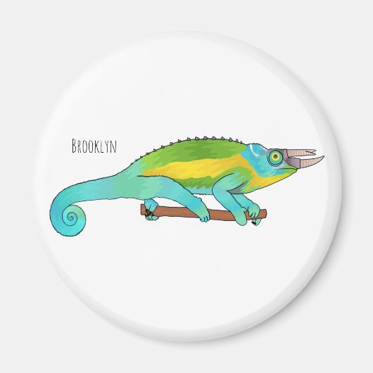 Jacksons Chamäleon-Cartoon-Abbildung Magnet (Vorne)