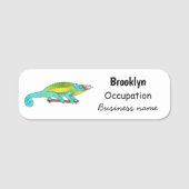 Jacksons Chamäleon-Cartoon-Abbildung Namensschild (Vorderseite)