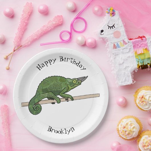 Jacksons Chamäleon-Cartoon-Abbildung Pappteller (Party)