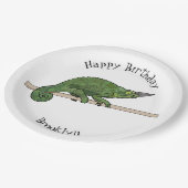 Jacksons Chamäleon-Cartoon-Abbildung Pappteller (Schrägansicht)