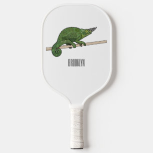 Jacksons Chamäleon-Cartoon-Abbildung Pickleball Schläger