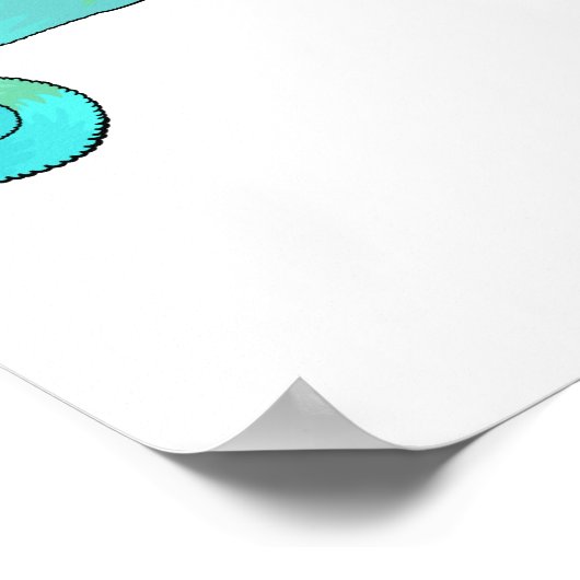 Jacksons Chamäleon-Cartoon-Abbildung Poster (Ecke)