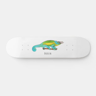 Jacksons Chamäleon-Cartoon-Abbildung Skateboard