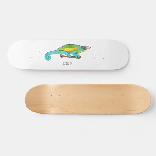 Jacksons Chamäleon-Cartoon-Abbildung Skateboard (Horizontal)