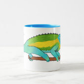 Jacksons Chamäleon-Cartoon-Abbildung Zweifarbige Tasse (Mittel)