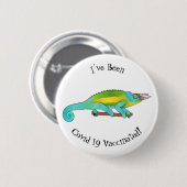 Jacksons Chamäleon Cartoon-Illustration Button (Vorne & Hinten)