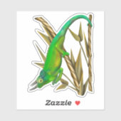 Jacksons Chamäleon hängt im Bambus Aufkleber (Blatt)