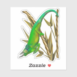 Jacksons Chamäleon hängt im Bambus Aufkleber