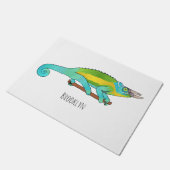 Jackson's chameleon cartoon illustration  fußmatte (Schrägansicht)