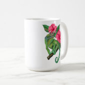 Jackson's Chameleon mit Hibiskus Kaffeetasse (VorderseiteRechts)